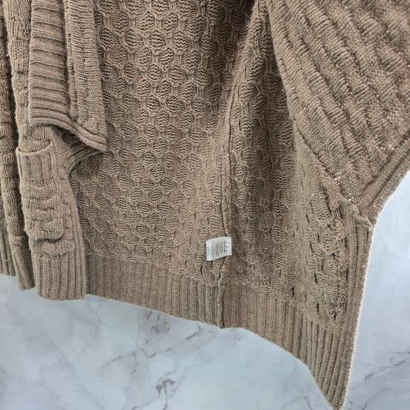 Anthropologie Sweater Womens XXS Brown Cardigan Wool Open Talula Basketweave - Picture 8 of 11